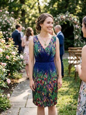Elie Tahari Silk Floral Sheath Sleeveless Dress Sz 8
